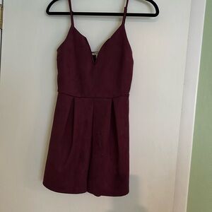 Sweet short faux suede formal romper